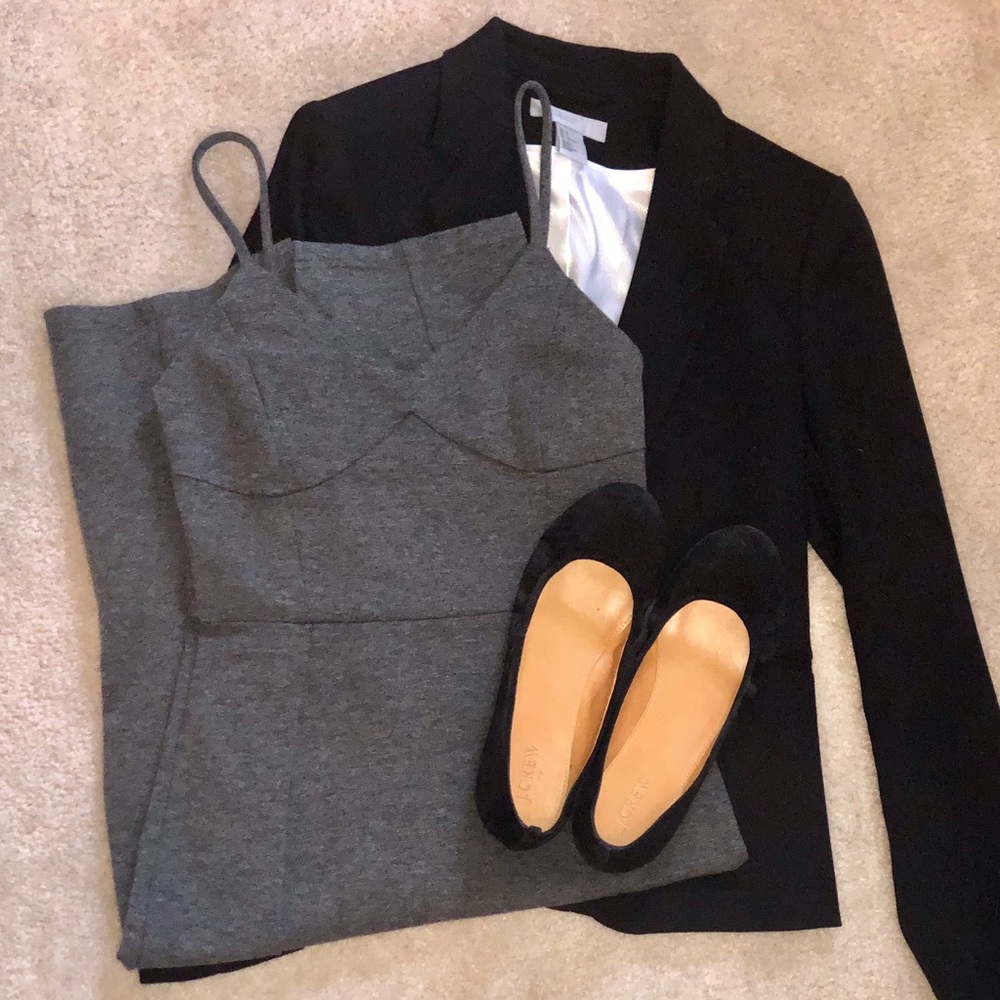 Gray H&M Spaghetti Strap Midi Dress